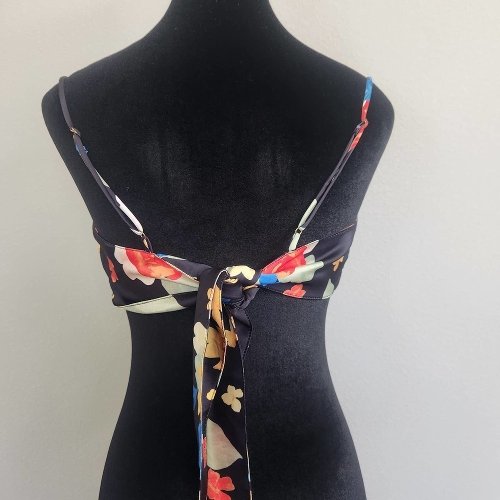 Danielle Bernstein x WeWoreWhat Floral Silky Scarf Top Size Large - Picture 5 of 7